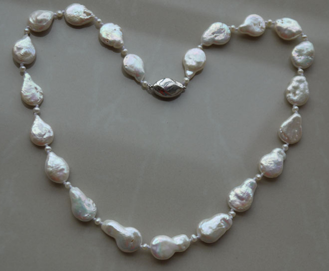 11-12 mm White Freshwater Baroque Pearl Necklace 11-12 mm White Freshwater Baroque Pearl Necklace