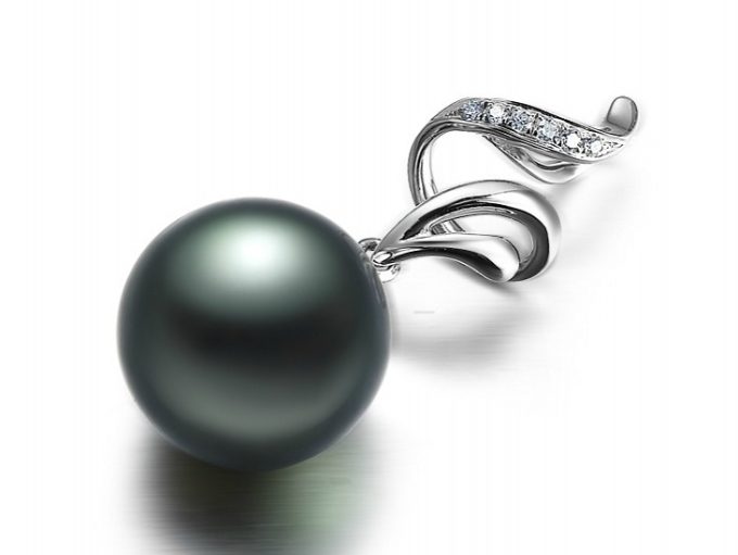 Alger Tahitian Pearl and Diamond Pendant